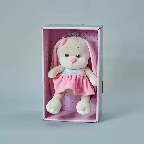Мягкая игрушка Зайка Лин в серебристо-розовом платье